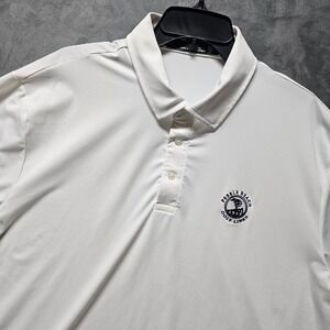 Ralph Lauren RLX Mens White Pebble Beach Golf Links Polo Shirt XL Short Sleeve